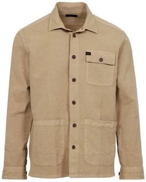 Fay Canvas Hemd Mit Oversize-Passform - Natur