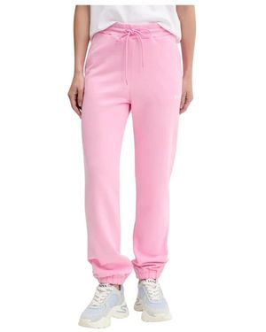 MSGM Broeken ,Roze ,Katoen Logo-Print Track Pants
