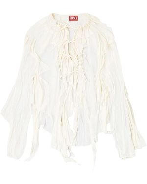 DIESEL Gerüschte Bluse Mit Frontschnürung - Weiß