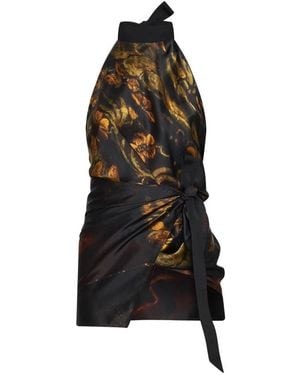 Dries Van Noten Neckholder-Seidentop - Schwarz