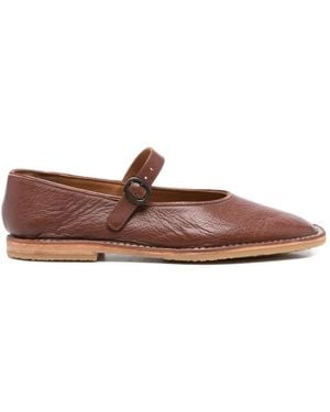 Hereu Bruin Zijde & Nylon Platte Schoenen
