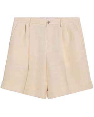 Valentino Elegante Zijde Blend Jute Shorts - Naturel