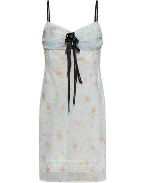 Marc Jacobs Kleedjes ,Blauw ,Polyester Jurk Met Bloemmotief - Grijs
