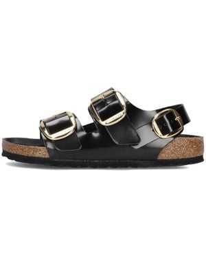 Birkenstock Milano Sandalen Mit Großer Schnalle - Schwarz