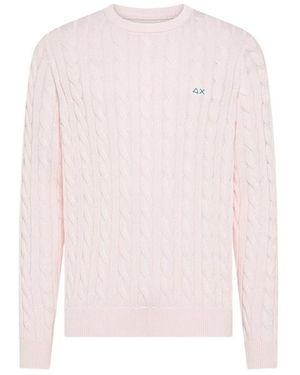 Sun 68 Cable Knit Sweater L/S - Pink