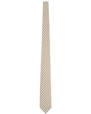 Tom Ford Polka Dot Seidenkrawatte Mit Korbgeflecht 8Cm - Mettallic