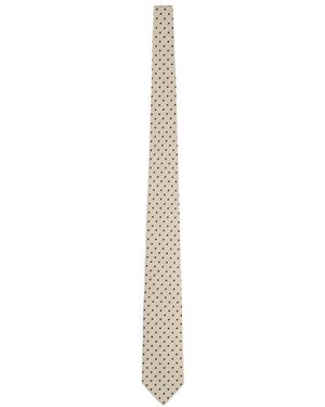 Tom Ford Accessoires ,Veelkleurig ,Polka Dot Zijden Basket Weave Stropdas 8Cm - Metallic