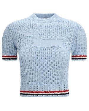 Thom Browne Baumwoll-Sweatshirt - Blau