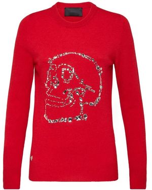 Philipp Plein Pullover Round Neck Ls Look - Rood