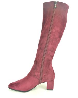Caprice Schoenen ,Rood ,Bordo Stretchdaim Laars 5Cm - Paars