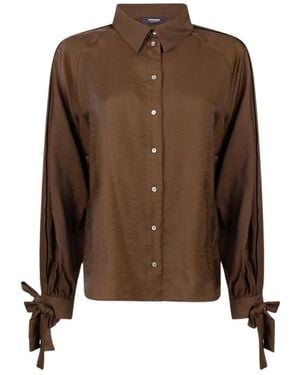 Jansen Amsterdam Binder-Kragen Bluse - Braun