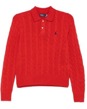Ralph Lauren Polo Trui Met Kabelsteek - Rood