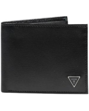 Guess Klassieke Leren Bifold Portemonnee - Zwart