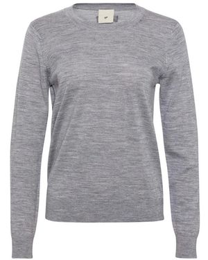Heartmade Truien & Vesten ,Grijs ,Rondgebreide Bovenkleding
