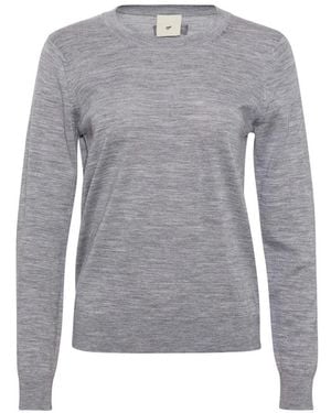 Heartmade Round-Neck Knitwear - Grey