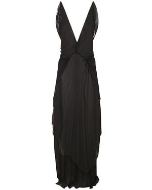Genny Langes Chiffonkleid - Schwarz