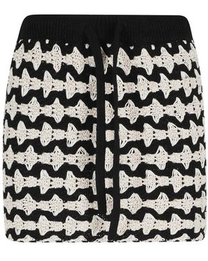 Roberto Collina Mini Jacquard Rok - Zwart