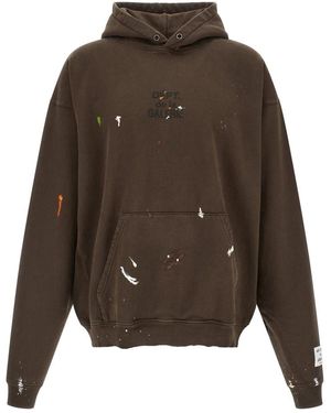 GALLERY DEPT. Hoodies & Sweatvesten ,Bruin ,Katoen French Logo Painted Hoodie