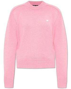 Acne Studios Logo Rundhalspullover - Pink