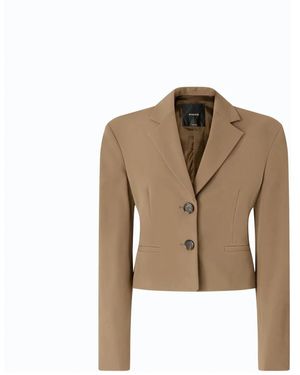 Pinko Jassen ,Slim-Fit Cropped Blazer - Naturel