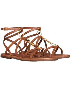 Celine Lympia Strappy Jewel Sandale - Braun