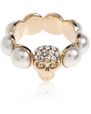 McQueen Ring Met Glinsterende Kristallen - Naturel