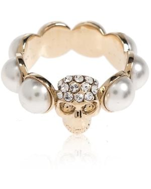McQueen Ring Met Glinsterende Kristallen - Naturel