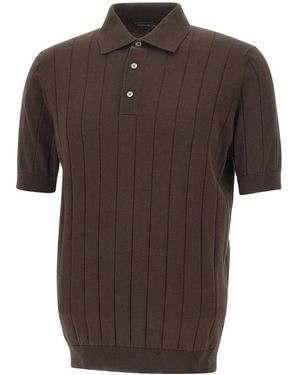 FILIPPO DE LAURENTIIS Tops ,Bruin ,Katoen Filippo De Laurentis T-Shirts En Polo's Bruin