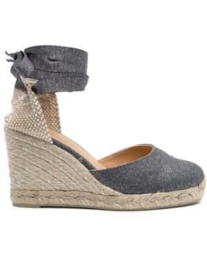 Castañer Zapatos planos de tacón de cuña grises