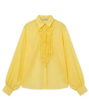 SOSUE Antonia Slim Ruffle Blouse - Geel