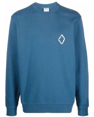 Marcelo Burlon Logo-print rundhalsausschnitt sweatshirt - Blau