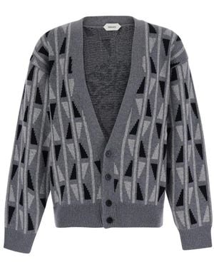 Versace Medusa Pullover Mit Lederfront - Grau
