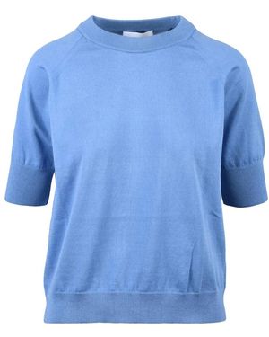 Alpha Studio Round-Neck Knitwear - Blu