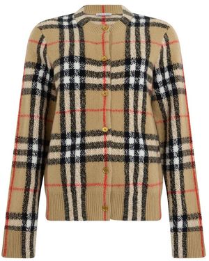 Burberry Truien & Vesten ,Kasjmier Check Kasjmier Vest - Naturel