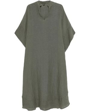 120% Lino Midi Dresses - Grey