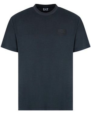 EA7 Schwarze t-shirts und polos kollektion - Blau