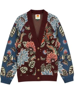FARM Rio Truien & Vesten ,Veelkleurig ,Mixed Delhi Floral Cardigan - Blauw