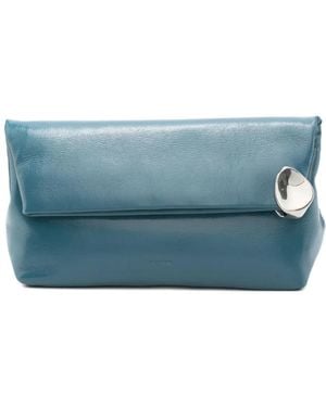 Jil Sander Blauwe Ritssluiting Clutch Voor Sieraden