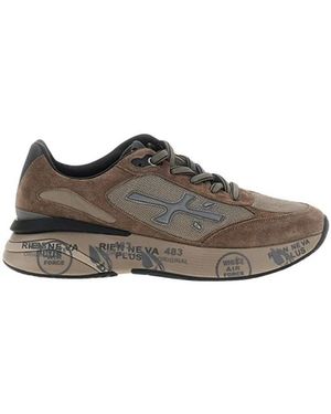 Premiata Moerun Suede Technical Fabric Trainers - Grey