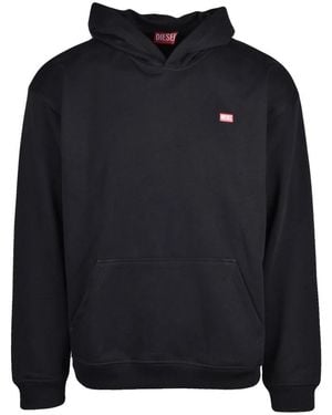 DIESEL Hoodies & Sweatvesten ,Zwart ,Katoen Hooded Sweatshirt - Blauw