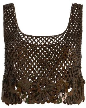 Alberta Ferretti Sleeveless Tops - Black