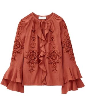 Ba&sh Flounced Omar Blouse - Rood