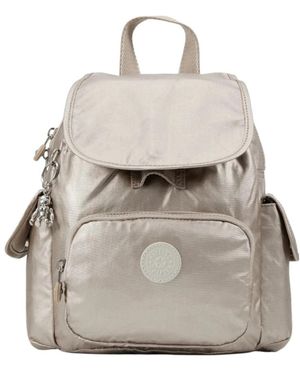 Kipling Tassen ,Grijs ,Leer Damesrugzak Van Imitatieleer Met Aap Bedel