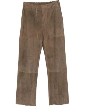 Simonetta Ravizza Broeken ,Bruin ,Leer Broek