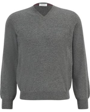 Ferragamo V-Neck Knitwear - Grey