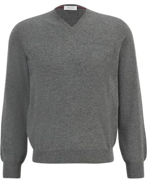Ferragamo V-Ausschnitt Pullover Aus Schurwolle - Grau