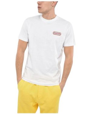 DSquared² Logo Patch Rundhals T-Shirt - Weiß