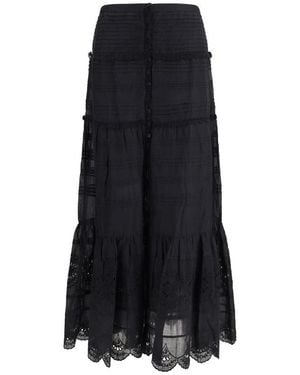 Isabel Marant Rokken ,Zwart ,Katoen Paoline Lange Katoenen Rok