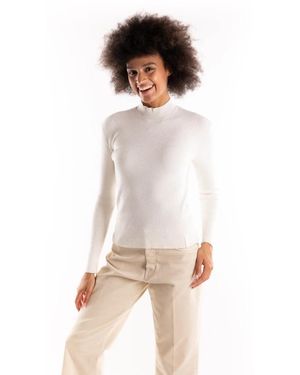 hinnominate Truien & Vesten ,Geribbelde Trui Met Strass - Naturel
