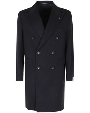 Tagliatore Jassen ,Blauw ,Wol Cappotto Doppiopetto - Zwart